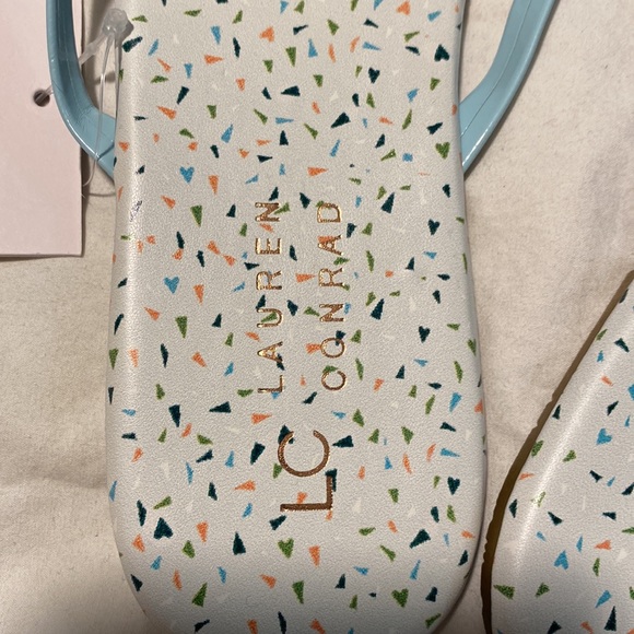 NWT LC Lauren Conrad blue Confetti Flip Flops - Picture 3 of 7